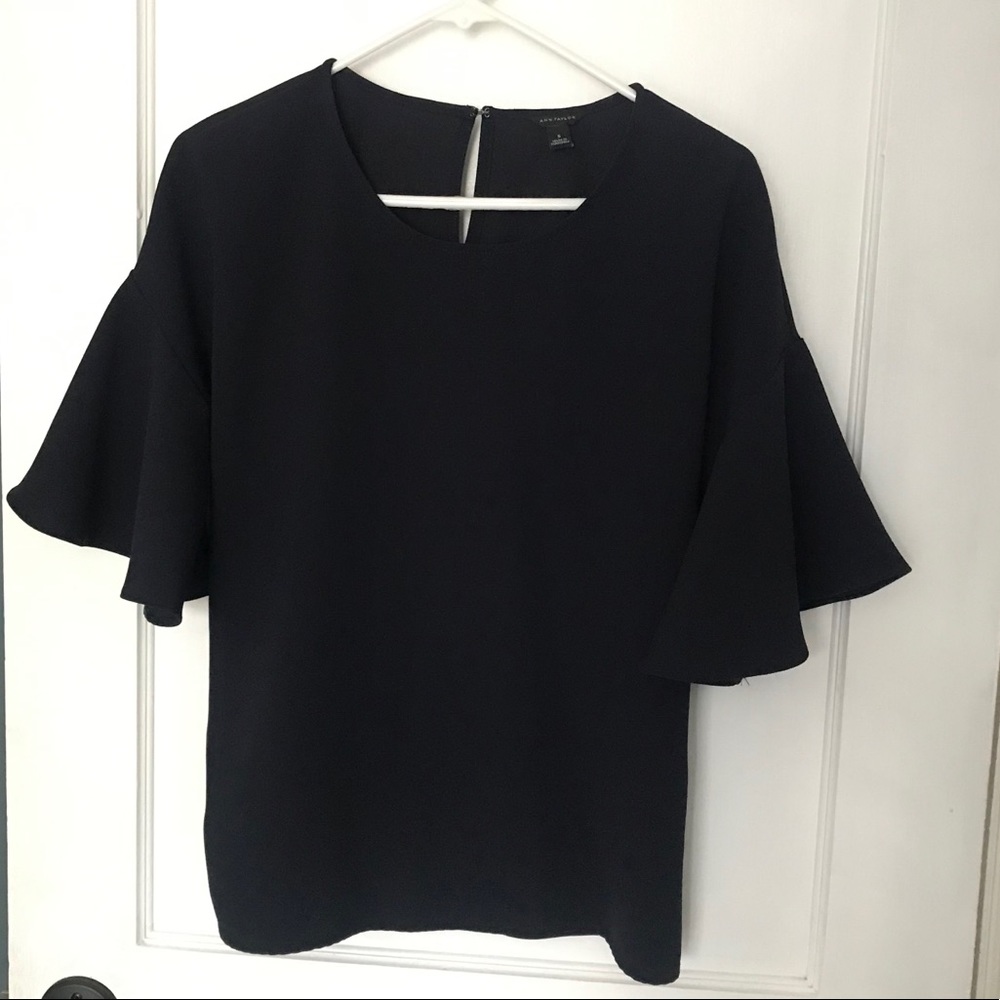 Ann Taylor Flared Sleeve Top